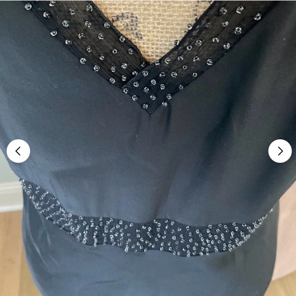 VTG Emanuel Ungaro Black silk beaded slip dress Y2K CBK style minimalist 10 - Picture 13 of 14